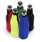 SUPGLAZ Paquete de 5 fundas enfriadoras para botellas de cerveza con cremallera para fiestas, soporte de cerveza plegable con aislamiento de neopreno para botellas de 12 oz de 330 ml