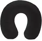 Amazon Basics - Cuscino per il collo, in memory foam, 1 unità, Semicircolare, Nero