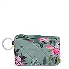 Vera Bradley Women's Cotton Deluxe Zip Id Case Wallet with RFID Protection, Rosy Outlook - Recycled Cotton, One Size