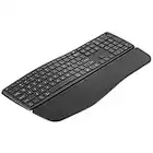 Nulea Ergonomic Wireless Keyboard, Curved Keyboard with Detachable Wrist Rest, Natural Typing, USB-C Charging, Bluetooth and USB Connectivity, Compatible with Windows/Mac