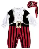 Pirate Costume Kids Baby Boys Halloween Outfits Romper with Vest and Hat