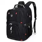 SHRRADOO Extra Large 52L Travel Laptop Backpack with USB Charging Port, College Backpack Airline Approved Business Work Bag Fit 17 Inch Laptops for Men Women,Black