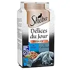 SHEBA Repas pour Chat - 72 Sachets Fraîcheur (Lot de 12 Packs 6x50g) - Pâtée pour Chat en Sauce - Saumon / Thon - Délices du Jour - Nourriture Complète & Equilibrée avec des Ingrédients Naturels