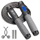 Te-Rich Jump Rope, Weighted Jump Rope for Fitness, Skipping Rope with Counter - Heavy Handles, Adjustable Length - Cordless Jumping Rope for Men Women Kids Fitness Exercise Training