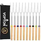 10 Pcs Marshmallow Roasting Sticks for Fire Pit Long 32Inch, Smores Sticks Skewers, Smores Kit for Fire Pit, Premium Telescoping Hot Dog Roasting Sticks for Campfire Accessories Outside Camping VOPTON