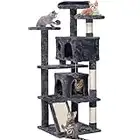 YAHEETECH 54 inches Multi-Level Cat Tree Condo Kitten Tower Stand House Furniture with Scratching Post & Anti-Toppling Devices, Suit for Kittens, Cats and Pet, Dark Gray