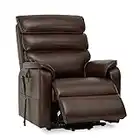 Irene House 9188 Medium Lay Flat Sleeping Dual OKIN Motor Lift Chair Recliners for Elderly Infinite Position Recliner with Heat Massage Up to 300 LBS Electric Power Lift Recliner(Brown Faux Leather)