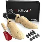 Medipaq - Set of 2 Premium Gents Pine Shoe Stretchers - UK Size 7-12 Shoe Tree with Cedar Balls and Drawstring Bag - Shoe Stretchers Mens - Wooden Shoe Trees for Men