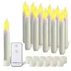 Raycare 12 candele a LED coniche, candele galleggianti di Harry Potter, senza fiamma, per decorazioni per feste di San Valentino, giallo caldo, diametro 2 x 16,5 cm, telecomando