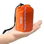 Vaupan Emergency Sleeping Bag, Lightweight Thermal Bivy Sack, Survival Shelter Blanket Bags, Waterproof Survival Sleeping Bag Portable Sack for Camping, Hiking, Outdoor Activities (Orange)