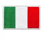 Toppa Bandiera Italia – Toppa Termoadesiva Ricamata Emblema Nazionale, Patch Militari Bandiera Italiana, Applicazione da Cucire o da Stirare per Tessuti (8.5 x 5.6 cm)