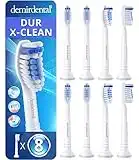 8 Pack demirdental compatible pour Philips Sonicare Têtes de brosse de rechange, Dur X- Clean, Blanc, HX6068X