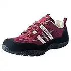 Knixmax Wanderschuhe Damen Leichte Trekkingschuhe Outdoorschuhe Atmungsaktiv rutschfeste Trekking- & Wanderhalbschuhe Frauen Rot Gr.36 EU