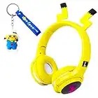 SVYHUOK Auriculares Inalámbricos Niños Auriculares Bluetooth Plegables con Micrófono Tarjeta TF Luz LED para Niños Niñas