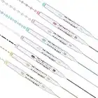 KINBOM 8pcs Stylos Surligneurs Courbes, Lot Surligneurs Stylos à Pointes Fines Double Pointe avec pour Étudiants des Gamins Adolescents Adultes l'Écriture Dessin Journal (6 Modèles; 8 Couleurs)