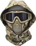 Sturmhaube Winddichte Maske Halbgesicht Airsoft Mesh-Maske Und Taktische Schutzbrille, Geeignet Für Halloween und Airsoft Paintball Spiele