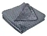 Home Beyond & HB design - Grey Duvet Cover for Weighted Blankets (48 x 72-Inch) - Ultra Soft Minky Dot Removable Weighted Blanket Cover with Zipper Conner Ties - Machine Washable (Duvet Cover ONLY)