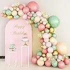 Kit per archi a palloncino verde salvia rosa, 116 palloncini retrò rosa albicocca oro metallizzato e coriandoli per baby shower, matrimoni, compleanni, lauree, anniversari, feste, decorazioni …