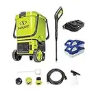 Sun Joe 24V-X2-PW1200 48-Volt IONMAX Cordless Portable Pressure Washer Kit, w/ 2 x 4.0-Ah Batteries + Charger