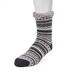 MUK LUKS mens Men's Cabin Socks, Blue/Grey, 11-13