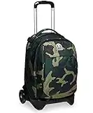 Invicta New Tech, Trolley Scuola, Camouflage, 3 in 1 Zaino Sganciabile, Scuola & Tempo Libero, Trolley Bambini e Ragazzi, Verde Militare