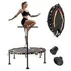 Ativafit Fitness Trampoline for Adults Foldable 40inch Fitness Trampoline with Adjustable Foam Handle Workout Indoor Outdoor Home Use