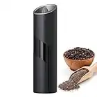 COKUNST Electric Salt or Pepper Grinder, Battery Operated Gravity Sensing Grinder with Light and Switch Button, Automatic Pepper Mill with One Hand Operation Refillable for Kitchen Resturant BBQ