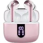 TAGRY Bluetooth Headphones True Wireless Earbuds 60H Playback LED Power Display Earphones with Wireless Charging Case IPX5 Waterproof in-Ear Earbuds with Mic for TV Smart Phone Computer Laptop Sports