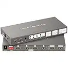 HDMI Matrix Switcher 4K@60Hz HDMI 2.0b Switch 4 in 2 Out Splitter with Optical and 3.5mm AUX Audio Output Support EDID HDCP2.2 18G HDR10 ARC with IR Remote Control