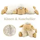 art decor 2 in 1 Kuschelkissen und Kuscheltier Schaf, Schafkissen, Kissen Schaf, Kuschelschaf mit Klettverschluss 30cm