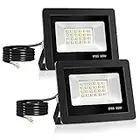 20W Projecteur LED, Spot LED avec 24 LEDs Eclairage Exterieur IP65 Etanche, Projecteur LED Extérieur 6500K Éclairage mural d'extérieur pour Jardin, Patio, Garage, Entrée(2PCS)