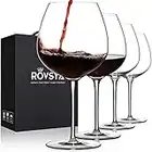 ROVSYA Red Wine Glasses Set of 4, Large Hand Blown Crystal Burgundy Glasses-Ultra-thin, Light for Best Wine Tasting,23.5OZ, Perfect Gifts, Valentine¡®s Day, Anniversary, Birthday