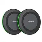 yootech [2 Pack] Wireless Charger,10W Max Wireless Phone Charging Pad Compatible with iPhone 14/14 Plus/14 Pro/14 Pro Max/13 Pro Max Mini/SE 2022/12,Samsung Galaxy S22/S21,AirPods Pro(No AC Adapter)