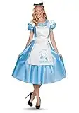 Disguise Costumes Women's, Official Disney Alice in Wonderland Costume Outfit with Headband, As Shown, Small (4-6)