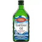 Carlson - Cod Liver Oil, 1100 mg Omega-3s, Plus Vitamins A and D3, Wild Caught Norwegian Arctic Cod Liver Oil, Sustainably Sourced Nordic Fish Oil Liquid, Unflavored, 500 mL (16.9 Fl Oz)