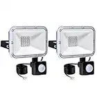 LED PIR FLUYLAYS 20W, luz de Seguridad Impermeable IP67 con Sensor de Movimiento, Luces de inundación Super Brights de 1600LM 6000k-6500k Iluminación de Pared Blanca Fresca,2 Pack