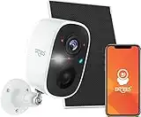 Dzees Solar Powered Security Camera Wireless Outdoor WiFi, 1080P Color Night Vision Outdoor Camera, Wireless Home Security Cameras System with Solar Panel, Spotlight/Alarm, AI Detection, 2-Way Talk