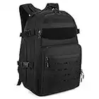 HUNTVP Sac à Dos Tactique, 40L Molle Militaire Tactique Sac de, Grande Capacité Sac à Dos Multifonction, pour Voyage Trekking Randonnée Camping Etudiant Lycéen, Noir