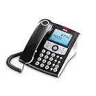 SPC Elegance ID - Téléphone Fixe de Bureau avec écran éclairé, 2 mémoires directes, répertoire téléphonique, identifiant de l'appelant, Mains Libres et Signal Lumineux d'appel manqué - Noir