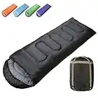 Sleeping Bag 3-4 Season Warm Weather and Winter, Lightweight, Waterproof - Great for Adults & Kids - Excellent Camping Gear Equipment, Traveling, and Outdoor Activities (Dark Grey)