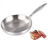 DELARLO Whole body Tri-Ply Stainless Steel 8inch Frying Pan, Oven safe induction kitchen skillet,Suitable for All Stove (Detachable Handle)