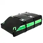 Rooftop Cargo Carrier, Vehicle Cargo Carrier, Premium Rooftop Cargo Bag, 21 Cubic feet Car Top Carrier for All Cars with/Without Rack, 100% Rainproof, Dustproof, and Snow Protection (Green)