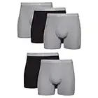 Hanes Men's 5-Pack Boxer Brief, Black/Grey, Medium