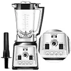 AMZCHEF Batidora de Vaso 2000W - Licuadoras para Zumos y Batidos - Batidora Smoothie Blender con Regulador de 8 Velocidades - Blender Profesional con 4 Teclas Predefinidas - Contenedor 2L sin BPA