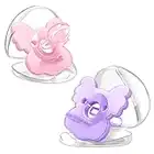 TYRY.HU Night Soother Pacifiers 6-18 Months,Soft Silicone Baby Pacifier for Boys Girls, Orthodontic Pacifier for Breastfeeding with 2 Cases, BPA Free Koala Pacifiers with Air Holes, 2pk(Pink+Purple)