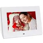 Digital Photo Frame, 7 Inch Digital Picture Frame Full IPS Display Electronic Photo Video Music Playback Calendar Alarm Clock with Remote Control, USB/SD Card Slots (Non-WiFi）