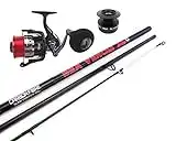 12ft Carbon Surf Beach Caster Rod & Sea Fishing Reel + Spare Spool & Line. Hunter Pro