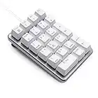 MQUPIN Number Pad, Mechanical USB Wired Numeric Keypad with Blue Backlit 21-Key Numpad for Laptop Desktop Computer PC Approved CE FC