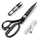 Left-Handed Fabric Scissors 10 inch - Premium Lefty Dressmaker Dressmaking Shears with Sharp Blades for Sewing & Cutting Fabrics, Clothes, Leather, Materials