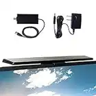 GE Amplified HD TV Antenna, Easy Mount to Top of TV Design, Supports 4K 1080P Digital HDTV VHF UHF, Long Range, Included Amplifier Signal Booster, AC Adapter, and 5 ft. Coax, Indoor, 37075